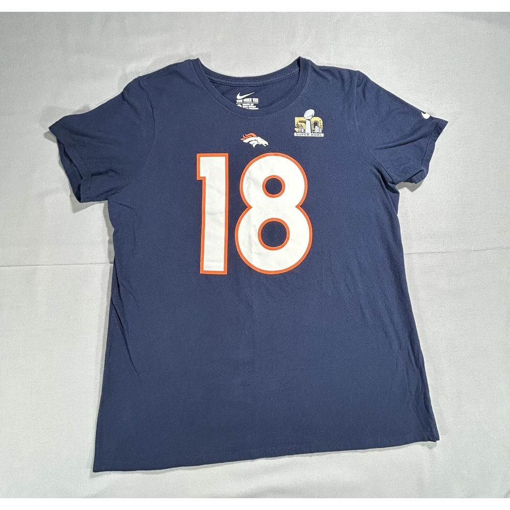 Nike Tee Denver Broncos #18 Manning T-shirt women's XL Super Bowl 50